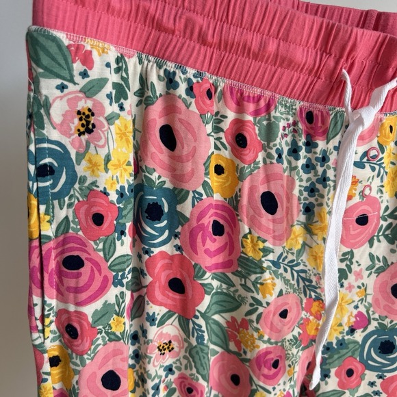 Little Sleepies Secret Garden Pink Floral Pajama Pants Lunaluxe Sz M Bamboo Pjs - Picture 4 of 8
